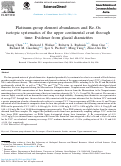 Cover page: Platinum-group element abundances and Re–Os isotopic systematics of the upper continental crust through time: Evidence from glacial diamictites