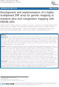 Cover page: Development and implementation of a highly-multiplexed SNP array 
for genetic mapping in maritime pine and comparative mapping with loblolly pine.