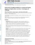 Cover page: Review article: Available modalities for screening and imaging diagnosis of hepatocellular carcinoma—Current gaps and challenges