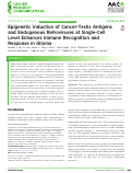 Cover page: Epigenetic Induction of Cancer-Testis Antigens and Endogenous Retroviruses at Single-Cell Level Enhances Immune Recognition and Response in Glioma