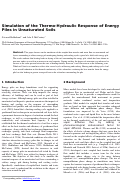 Cover page: Simulation of the thermo-hydraulic response of energy piles in unsaturated soils