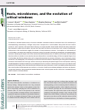 Cover page: Hosts, microbiomes, and the evolution of critical windows