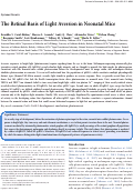 Cover page: The Retinal Basis of Light Aversion in Neonatal Mice.