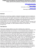 Cover page: Bridging the Gap Between the Reductionist Perspective of Public Policy and the Precautionary Perspective of Communities