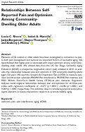 Cover page of Relationships Between Self-Reported Pain and Optimism Among Community-Dwelling Older Adults