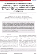 Cover page: SEC14 and Spectrin Domains 1 (Sestd1), Dishevelled 2 (Dvl2) and Dapper Antagonist of Catenin-1 (Dact1) co-regulate the Wnt/Planar Cell Polarity (PCP) pathway during mammalian development.