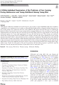 Cover page: A Within-Individual Examination of the Predictors of Gun Carrying During Adolescence and Young Adulthood Among Young Men