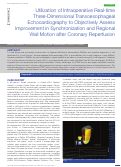 Cover page: Utilization of Intraoperative Real-time Three-Dimensional Transoesophageal Echocardiography to Objectively Assess Improvement in Synchronization and Regional Wall Motion after Coronary Reperfusion.