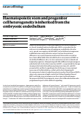 Cover page: Haematopoietic stem and progenitor cell heterogeneity is inherited from the embryonic endothelium.