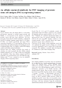Cover page: An affinity matured minibody for PET imaging of prostate stem cell antigen (PSCA)-expressing tumors
