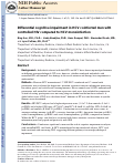 Cover page: Differential Cognitive Impairment in HCV Coinfected Men With Controlled HIV Compared to HCV Monoinfection