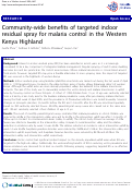 Cover page: Community-wide benefits of targeted indoor residual spray for malaria control in the Western Kenya Highland