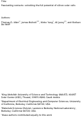 Cover page: Passivating contacts for crystalline silicon solar cells