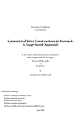 Cover page: Symmetrical Voice Constructions in Besemah: A Usage-based Approach