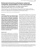 Cover page: Enhanced microarray performance using low complexity representations of the transcriptome