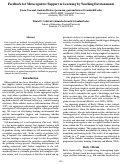 Cover page: Feedback for Metacognitive Support in Learning by Teaching Environments