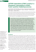 Cover page: GATOR2-dependent mTORC1 activity is a therapeutic vulnerability in FOXO1 fusion positive rhabdomyosarcoma