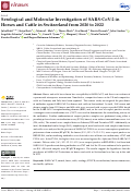 Cover page: Serological and Molecular Investigation of SARS-CoV-2 in Horses and Cattle in Switzerland from 2020 to 2022.