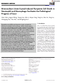 Cover page: Monosodium Urate Crystal‐Induced Pyroptotic Cell Death in Neutrophil and Macrophage Facilitates the Pathological Progress of Gout