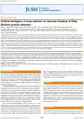 Cover page: Artificial intelligence in sleep medicine: an American Academy of Sleep Medicine position statement.