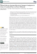 Cover page: Topical Delivery Systems Effectively Transport Analgesics to Areas of Localized Pain via Direct Diffusion.