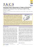 Cover page: Long-range distance measurements in proteins at physiological temperatures using saturation recovery EPR spectroscopy.