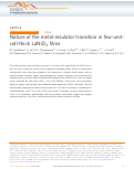 Cover page: Nature of the metal-insulator transition in few-unit-cell-thick LaNiO3 films