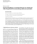 Cover page: Emotional Intelligence: An Untapped Resource for Alcohol and Other Drug Related Prevention among Adolescents and Adults.