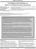 Cover page: Established and Novel Initiatives to Reduce Crowding in Emergency Departments