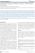 Cover page: Perceptual Learning of Motion Leads to Faster Flicker Perception