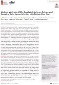 Cover page: Multiple Viral microRNAs Regulate Interferon Release and Signaling Early during Infection with Epstein-Barr Virus.