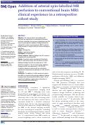 Cover page: Addition of arterial spin-labelled MR perfusion to conventional brain MRI: clinical experience in a retrospective cohort study