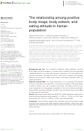 Cover page: The relationship among positive body image, body esteem, and eating attitude in Iranian population.