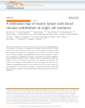 Cover page: A molecular map of murine lymph node blood vascular endothelium at single cell resolution.