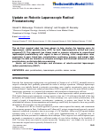 Cover page: Update on Robotic Laparoscopic Radical Prostatectomy