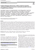 Cover page: Pediatric bithalamic gliomas have a distinct epigenetic signature and frequent EGFR exon 20 insertions resulting in potential sensitivity to targeted kinase inhibition