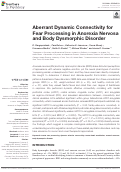 Cover page: Aberrant Dynamic Connectivity for Fear Processing in Anorexia Nervosa and Body Dysmorphic Disorder