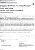 Cover page: Implementation of an Individual + Policy, System, and Environmental (I + PSE) Technical Assistance Initiative to Increase Capacity of MCH Nutrition Strategic Planning