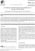 Cover page: Considering individual physiological differences in a human thermal model