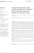 Cover page: Immunocytoprotection after reperfusion with Kv1.3 inhibitors has an extended treatment window for ischemic stroke