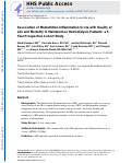 Cover page: Association of Malnutrition-Inflammation Score With Quality of Life and Mortality in Hemodialysis Patients: A 5-Year Prospective Cohort Study