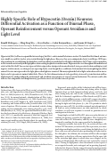 Cover page: Highly Specific Role of Hypocretin (Orexin) Neurons: Differential Activation as a Function of Diurnal Phase, Operant Reinforcement versus Operant Avoidance and Light Level