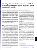 Cover page: Assembly of macromolecular complexes by satisfaction of spatial restraints from electron microscopy images.