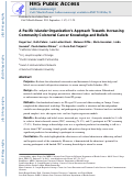 Cover page: A Pacific Islander Organization's Approach Towards Increasing Community Colorectal Cancer Knowledge and Beliefs.