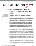 Cover page: Exciton-dominated Dielectric Function of Atomically Thin MoS2 Films