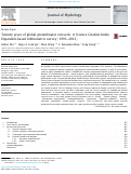 Cover page: Twenty years of global groundwater research: A Science Citation Index Expanded-based bibliometric survey (1993–2012)