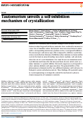 Cover page: Tautomerism unveils a self-inhibition mechanism of crystallization