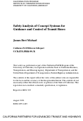 Cover page: Safety Analysis of Concept Systems for Guidance and Control of Transit Buses