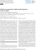 Cover page: Eddy flux measurements of sulfur dioxide deposition to the sea surface