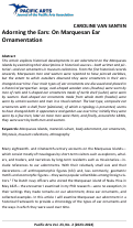 Cover page: Adorning the Ears: On Marquesan Ear Ornamentation
